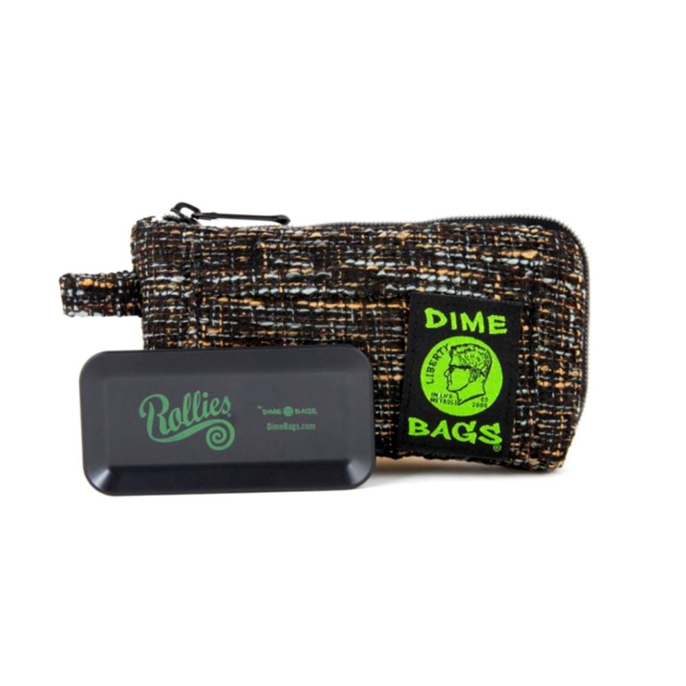 Dime Bag 7 inch long Padded Hemp Smell Proof Pouch in color name "CONCRETE"